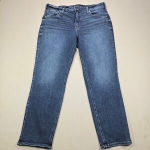 Silver Jeans Co Avery Straight Leg High Rise Medium Wash Blue Jeans Women 18 L29